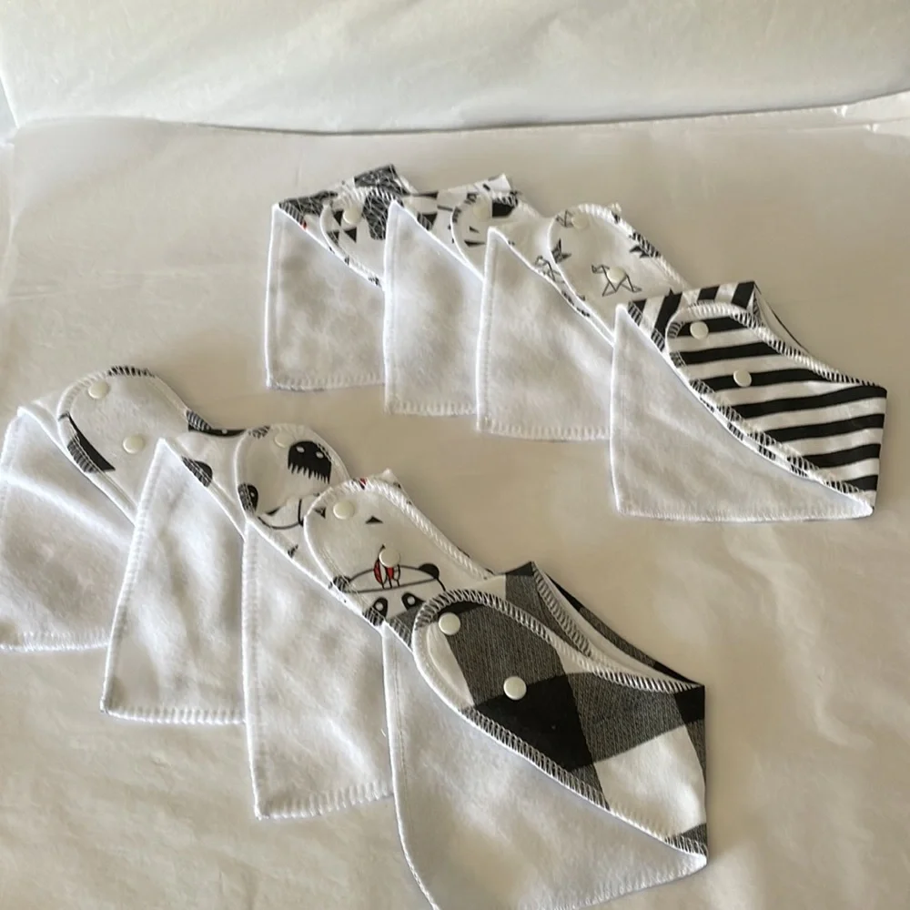 Baby bibs bandanna style 8 designs snap closure
